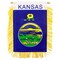 Kansas State Flag Mini Banner 3&#x22; x 5&#x22;